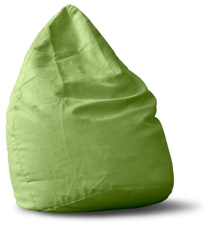 Lumaland Sitzsack Luxury 60x45cm | Microvelours Beanbag mit extra weichem & robustem Stoff | Für Erwachsene & Kinder| Ideal geeignet für Kinderzimmer | Sessel & Stuhl Bean Bag [Grün]