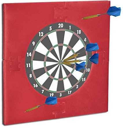 Relaxdays 10021530_114 Dartscheibe Schutz R6, Dart Auffangring, 45 cm Durchmesser, Catchring, EVA, HxBxT: 71 x 71 x 3 cm, bordeaux