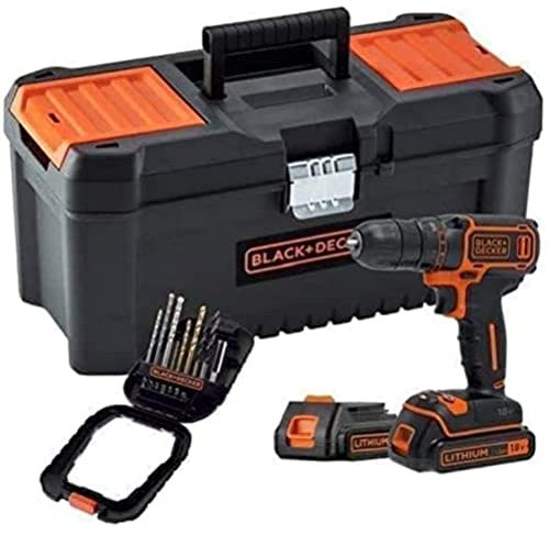 Black+Decker BDCDC18BTA-QW Akku-Bohrschrauber, 650 U/min, 2 Akkus, 16 Zubehörteile, 18 V