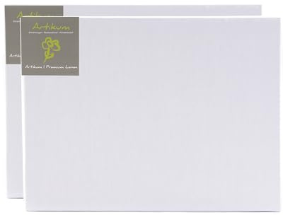 ARTIKUM 2X Premium LEINEN 60x80cm | Leinwände auf Keilrahmen 60 x 80 cm | 100% Leinentuch ±430gsm dreifach grundiert, malfertige bespannte Keilrahmen mit Leinwand