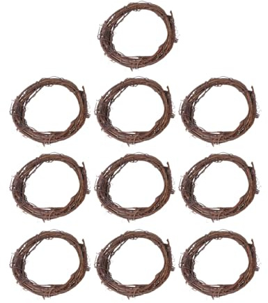 10 STK Party DIY Girlande Zweig Kranz DIY Rattan-Kranz-Girlande Aus Weinreben Weihnachtskranz Hochzeitsdekoration Weihnachtsfeiertagskranz Bambus Runden Wandschmuck
