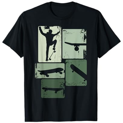 Skater Skateboarder Rétro Skateboard Cadeau pour Garçons T-Shirt