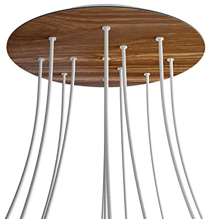 creative cables - Rundes XXL 12-Loch und 4 Seitenlöchern Lampenbaldachin, Rose-One-Abdeckung, 400 mm Durchmesser - Holz, Weiß