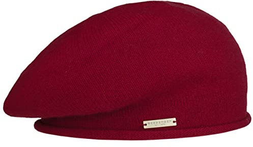 Seeberger Lasuna Kaschmirbaske Baskenmütze Wollbaske Damenbaske Baske Damen - Oversize Winter Herbst-Winter - One Size rot