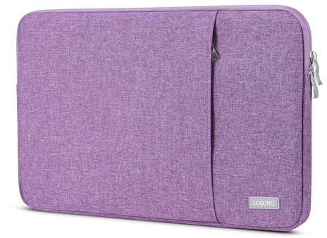 Losong Portable Monitor Case 15.6 Inch for Most 16.1/15.6 Portable Monitor | Protective Carrying Sleeve for Travel, Business, Portable Laptop Display Bag with Water Resistant, Accessory Pocket, Purple