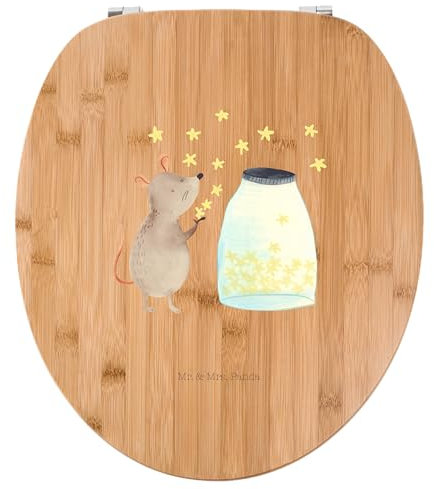 Mr. & Mrs. Panda Motiv WC Sitz Maus Sterne - Geschenk, WC-Sitz, lustige Sprüche, Tiere, Wunsch, Klobrille, Tiermotive, Gute Laune, Toilettendeckel,