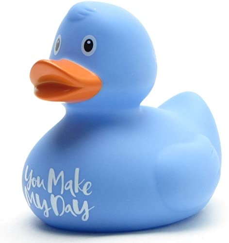 Badeente You Make My Day - blau I Quietscheentchen I L: 8,5 cm I inkl. Badeenten-Schlüsselanhänger im Set