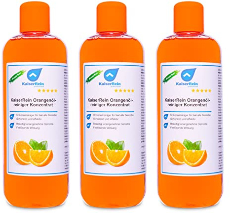 KaiserRein Orangenölreiniger 3x500 ml Konzentrat Orangenreiniger, Orangen Öl, Orangenöl-Reiniger I Allzweckreiniger I Universalreiniger I Fettlöser