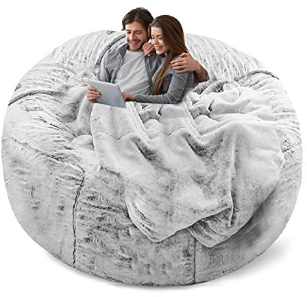 YudouTech Sitzsack Stuhl Abdeckung (nur Abdeckung, Keine Füllung),Großer runder weicher Flauschiger waschbarer Sitzsack Faulenzer-Sofa-Bettbezug für Erwachsene,Wohnzimmer Schlafzimmer Möbel Cover.