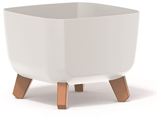 Prosperplast Gracia Square Pot de Fleurs carré en Plastique avec Pieds Amovibles et Insert pour l'intérieur et l'extérieur Résistant aux UV