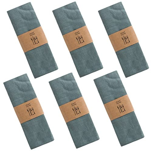 ZOYIEP Stoffservietten Leinenservietten Set, Servietten Stoff, Servietten Leinen Kitchen Stoffservietten Tischdekoration, Stoffservietten Leinen Servietten,30x40cm (Schwarzgrün,6PC)