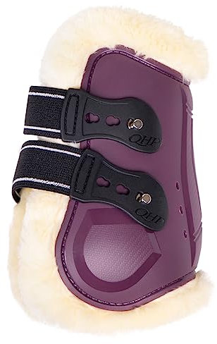 QHP Streichkappen Menton Kunstfellrand (Pony, Plum)