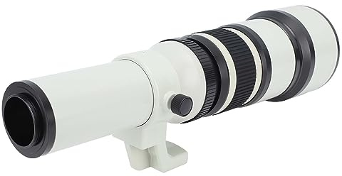 500 Mm F6,3 Manuell Fokussierendes Teleobjektiv mit T2-M4/3-Adapterring, für Microsingle-Kameras, Astronomische Teleskopfotografie (Weiß)