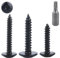 Viti per Lamiera Autofilettanti, Torx, 60 Pezzi Viti da Legno, Viti Testa Piatta, Viti a Testa Piana, Torx per Carrozzeria, Nero per Legno Mobili (M3,9x20mm)
