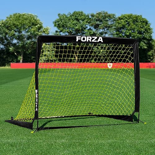 FORZA Pop-Up Fußballtore | Klappbares Fussballtor für Kinder & Erwachsene | Tragbares Fußballtor Garten & Park | 1er oder 2er Set | 3 Größen | Schneller Aufbau ohne Werkzeug (Einzeltor, 1,2m x 0,9m)