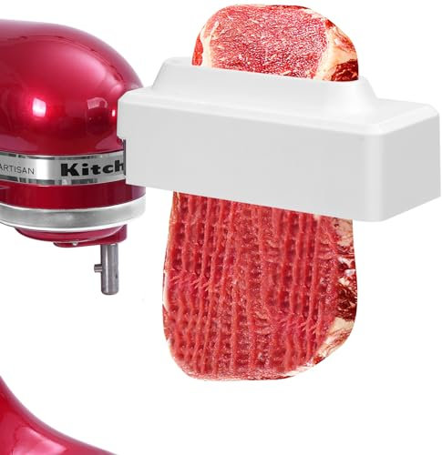 Gdrtwwh Fleischklopfer Aufsätze für alle KitchenAid Standmixer, Fleisch- und Geflügelklopfer, Zubehör mit Edelstahl-Zahnrädern, spülmaschinenfest (weiß)