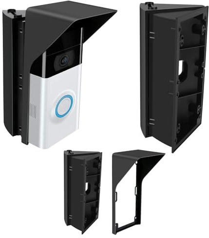 S7 Adjustable Doorbell Angle Mount with Rain Cover, Compatible with Video Doorbell/ Battery Doorbell, Replacement Angle Adjustment Adapter Mounting Bracket Wedge Kit (Anti Glare)