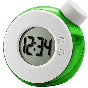 Wasserbetriebene Uhr Mit Led-Anzeige Lustige Schreibtischuhr Ohne Batterie Perfekte Esstischdekoration Für Kinder Und Erwachsene Digitale Uhr Für Schlafzimmer Und Büro (Grün)
