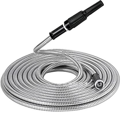 ferater 25-Fuß-Gartenschlauch 304 Edelstahl-Metall-Wasserschlauch - Flexibel, Leicht, Verwicklungsfrei, Rostfrei, Einfach zu Verwenden und Aufzubewahren