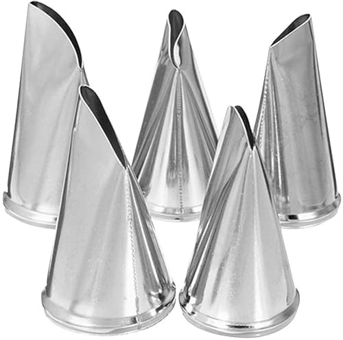 5Pcs Rose Piping Tip Set Stainless Steel Petal Cupcake Nozzle Cake Decorating Supplies Kit Convenient