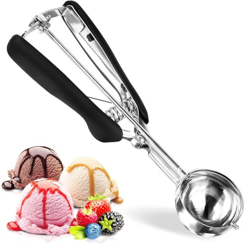 Lnjya Eisportionierer Edelstahl 5cm, Eislöffel Edelstahl Eiskugelportionierer, Eislöffel Portionierer Groß Eiskugelform, Ice Cream Scoop Eis Löffel für Eisbecher, Eiscreme, Waffeln, Kuchen, Melone