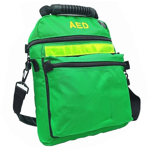 Jipemtra Erste-Hilfe-Tasche AED Medizinische Tasche 1. Hilfe Tasche Leere Rettung Defibrillator Tasche Ersthelfer Tasche für Notfall kritischen Gesundheitsschutz (nur Tasche) (Grün)
