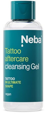 NEBA - Tattoo Waschgel Frisches - Tattoo Zubehör Pflege, Aftercare - Reinigung der tätowierten Haut - Frisches Tattoo, Tätowierung - Duschbad, Pflegedusche, Duschgel - Körperpflege - 100 ml