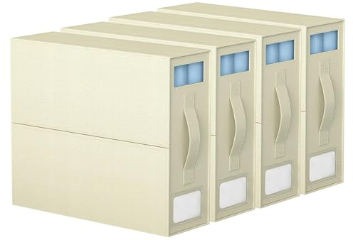 4 unidades de almacenamiento para sábanas, almacenamiento de ropa de cama, cajonera plegable para debajo de la cama, organizador de carpetas con soporte para etiquetas, almacenamiento de ropa con