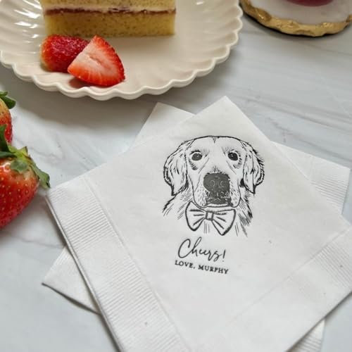 gorm Personalisierte Servietten für Hochzeit, personalisierte Getränke-Servietten, Hochzeit, Abendessen, personalisierte Hochzeitsservietten mit Namen (50 Stück)