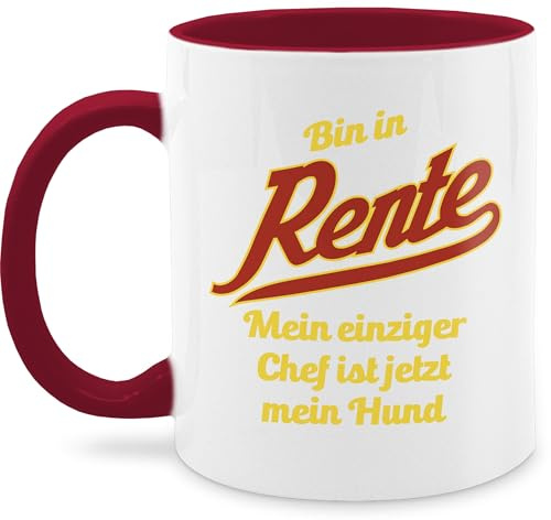 Tasse Tassen 325ml - Bin in Rente - Mein einziger Chef ist jetzt mein Hund | Renteneintritt Geschenk für Hundeliebhaber | Geschenkidee zur Rente für Hundebesitzer | Geschenk für Rentner mit Hund