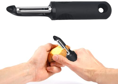 Sparschäler,Universal Schäler mit Edelstahl Blade,Obstschäler Kartoffelschäler Gemüseschäler,Potato Peeler,Kartoffelschälmesser Gurkenschäler Apfelschäler Spargelschäler,Ergonomischer Silikongrif