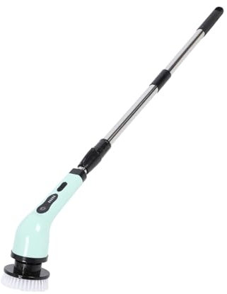 Brosse de Nettoyage électrique sans Fil avec 9 Têtes de Brosse Remplaçables, Long Manche Amovible, 2 Vitesses Réglables, Brosse de Nettoyage de Douche pour Baignoire, Carrelage
