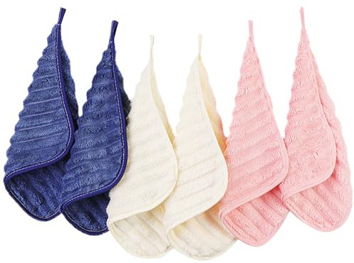 PHOGARY Lingette Démaquillante en Microfibre, Lot de 6 Serviette Microfibre pour Le Visage, Lingettes Gant de Toilette Microfibre - Réutilisables, Lavables et Douces pour la Peau (8 x 8)