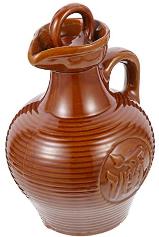 Garneck Tonkrug Für Wein Tragbarer Weinkrug Mit Henkel Weinkessel Aus Keramik Weintopf Zum Servieren Weinbehälter Zum Trinken