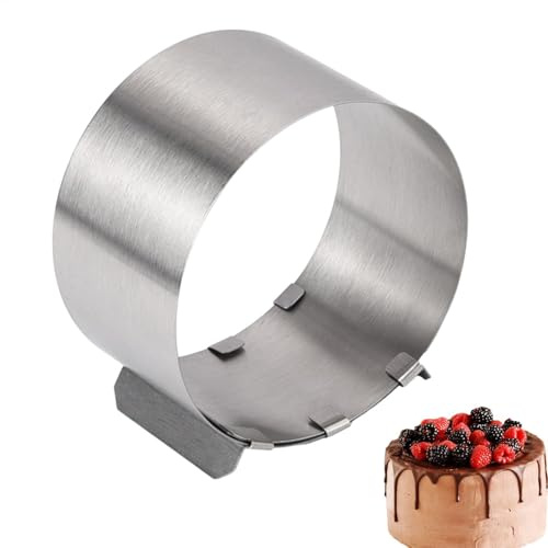 Mousse Cake Baking Ring - Round Cake Ring Mold, Stainless Steel Round Cake Mousse Mold with Pusher, Cutter Set Plain Edge Round Metal Ring Baking Molds Ranging from 2-6 Inches
