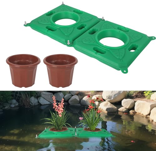 WMYYLX Floating Garden Platform, Floating Pond Planters, Floating Pond Planter Basket for Hydroponic Aquatic Plants Ponds Gardens And Water Features (Square A, 2 pieces)