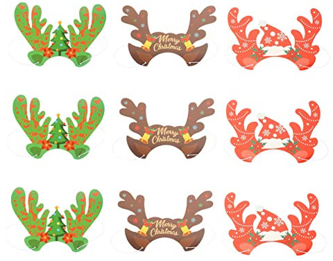 Toddmomy 9stücke Teiliges Weihnachts-antlers Papierhüte Lustige Kopfbedeckung Für Weihnachtsfeiern Dekorative Party-hüte Für Festliche Anlässe Als Fotorequisiten Für Rollenspiele