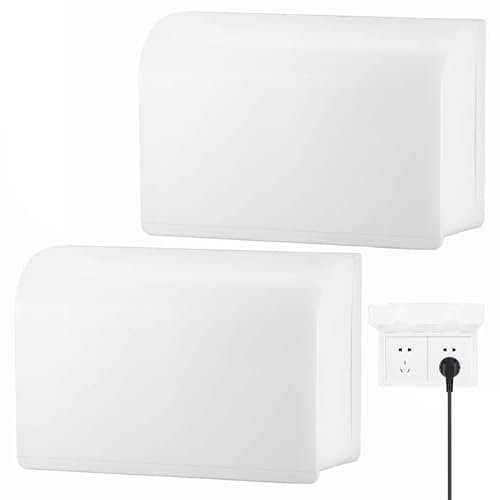 Plug Socket Covers UK, 2PCS Plug Covers for Sockets, Baby Plug Socket Cover UK for Sockets & Switches, Universal Plug Socket Cover, Easy to Install & Use (Double, White)