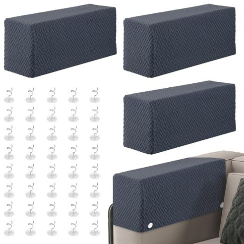 SUPPUIMNT 4 Stück Sofa Armlehnenbezüge, rutschfest Elastische Armkappen Stretch Sofa Armkappen Armlehnenschoner Lehnenüberwurf Armlehnenschoner Elastisch Couch für Sessel Stretchy Armlehnenbezug