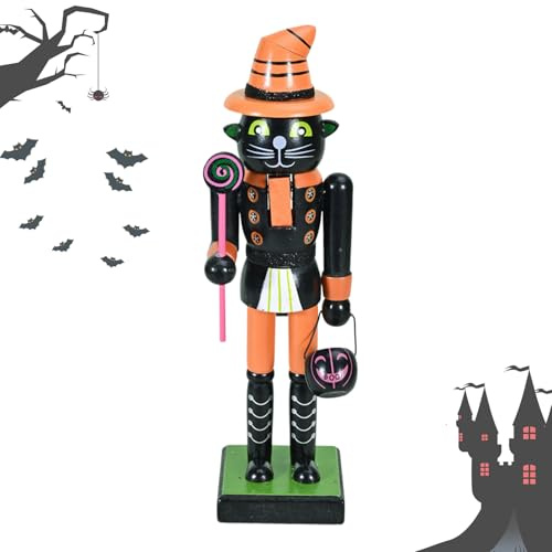 Generisch Halloween Nussknacker Figuren | Holz Nussknacker Figuren Festtagsdeko,Geschenktüten Füller Deko Für Kaminregal Feuerstelle Wohnzimmer Wandregal Schrank