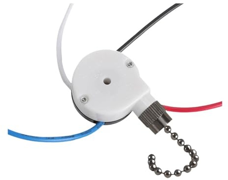 JISADER Wall-Mounted Ceiling Fan Switch with 4 Pre-Installed Wires