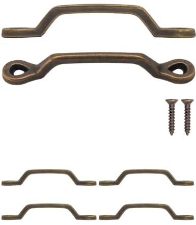 Fuxxer® 4x Antike Schubladen-Griffe, Klassisches-Design, Schränke & Truhen, 110x17mm, bronze