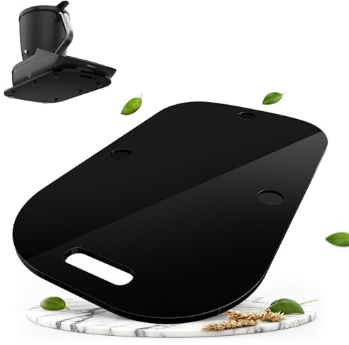 Siegvoll Gleitbrett für Thermomix TM7 aus Acrylglas, TM7 Zubehör Schwarz | Hochglanz Rollbrett aus BPA-freiem Acrylglas mit 360° Teflon-Gleitern, Passgenaues Zubehör für Thermomix TM7