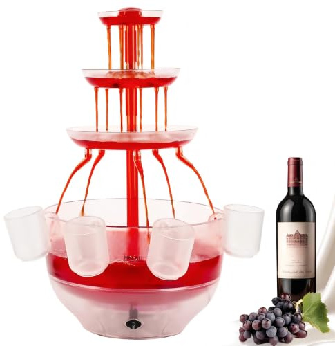 Drepint Fuente para fiestas de 3 niveles, 4 L con base LED
