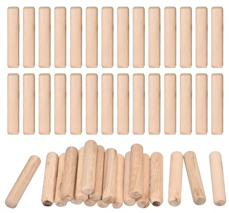 QUARKZMAN 120 Stück Holzdübel 12x60mm 0 47x2 36 Gerillte Holzstifte | Aus Gehärtetem Holz, Mit Abschrägungen, Für Möbel Regale Und Holzarbeiten