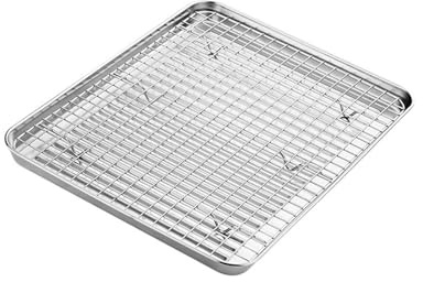 SHYYOULQE Bakpannor med kylställ kakplåt 304 rostfritt stål 5 storlekar välj för älskare kakform set nonstick