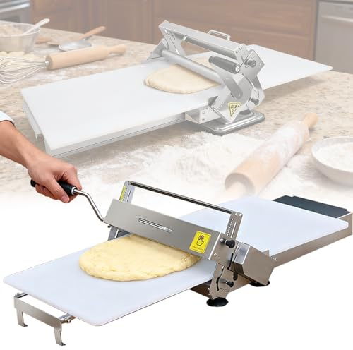 SUYUDD Elektrische Teigrolle Mit Einstellbarer Stärke 0,5-17,5 Mm – Faltbare Tischmaschine Für Blätterteig, Marzipan, Fladenbrote – Ideal Für Restaurants & Haushalt