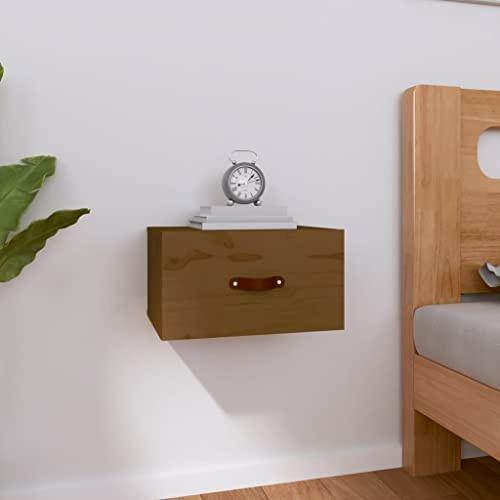 Frdhee Armoire de bureau, armoire de rangement, armoire de rangement, armoire de couloir, table de chevet murale, marron miel, 40 x 29,5 x 22 cm, pour garage, salon, bureau à domicile, montage facile