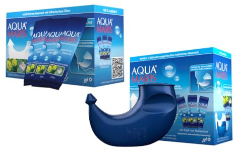 Aqua Maris Thalassotherapie - Nasen- und Nasennebenhöhlen-Spülsystem + 60 Beutel Adriasalz mit ätherischen Ölen von Myrte und Immortelle