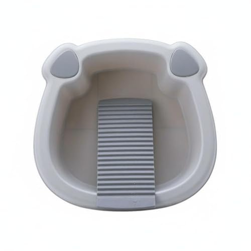 FytStycale Bassine avec Planche à Laver Amovible Lavabo Lessive Bassine Lavage Baignoire Pieds Polyvalente PP Renforcé pour Vêtements Bain de Pieds Entretien, Gris